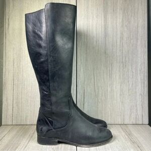 Frye Carly Melisa Pipping Leather Side Zip Tall Knee Riding Boot Women’s Size 6